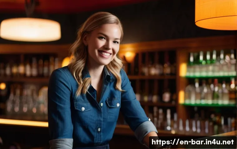 바텐더 직업의 성장 가능성 - **Prompt:** A brightly lit, modern bar scene. A female bartender in her late 20s with a friendly smi...
